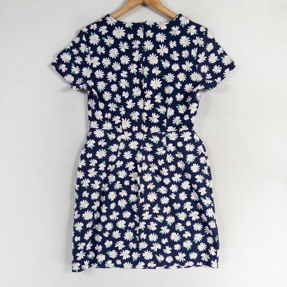 Old Navy Dress Womens Sz Medium Blue Floral Print Stretch Knit Mini Sheath - Picture 3 of 8